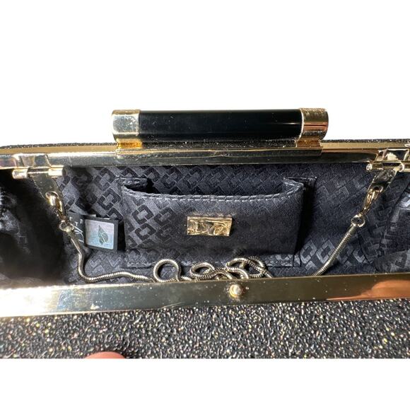 DVF Diane Von Furstenberg black clutch/crossbody sparkling - Picture 8 of 10